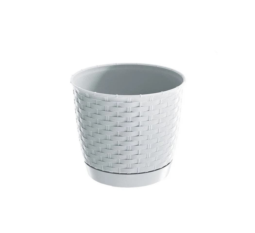 KAGM Blumentopf Übertopf mit Untersetzer in Rattan-Optik - Bild 2