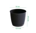 KAGM Blumentopf Übertopf mit Untersetzer Rattan-Optik Anthrazit Bild 1