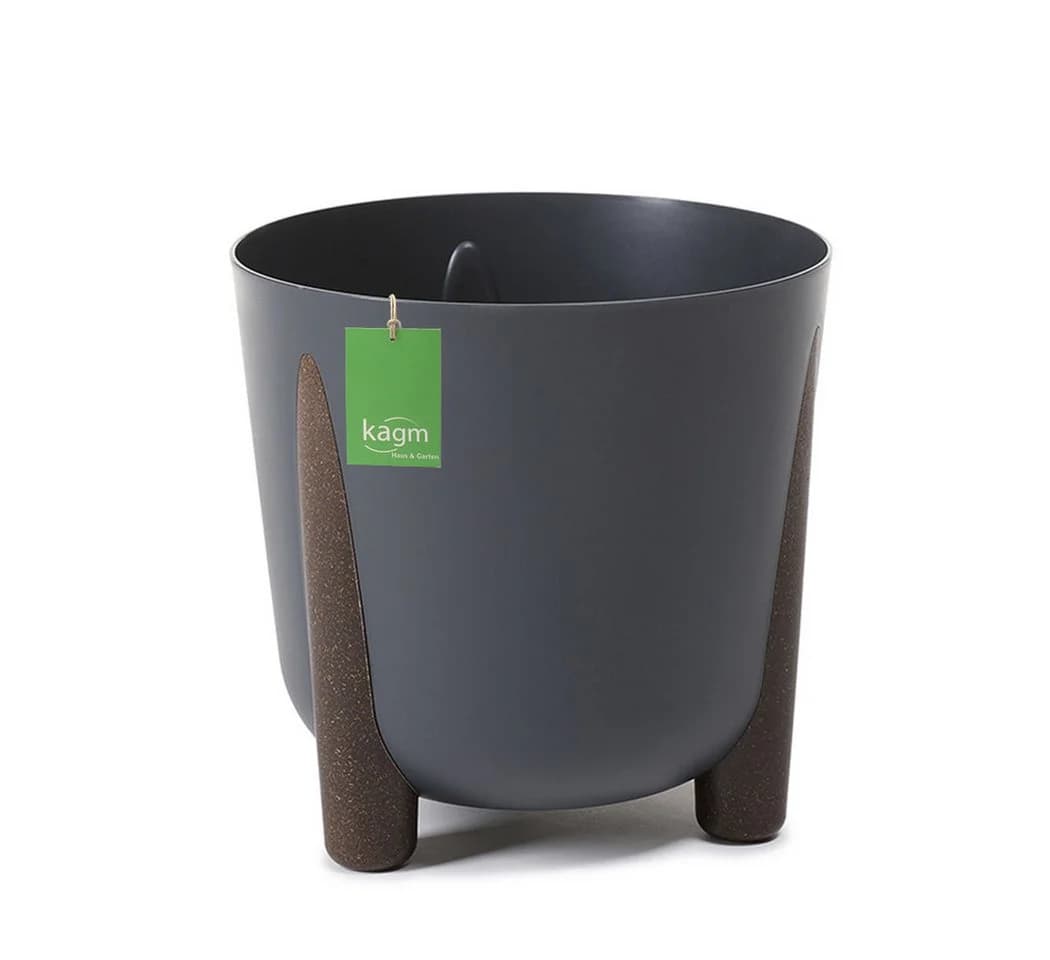 KAGM Blumentopf mit Füßen und Wasserspeicher Anthrazit - Bild 2