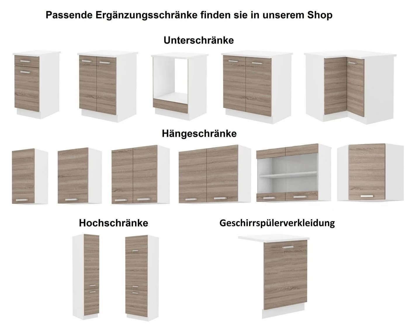 Küchen-Preisbombe Unterschrank 40 cm Eiche Sonoma Trüffel mit Arbeitsplatte - Bild 5
