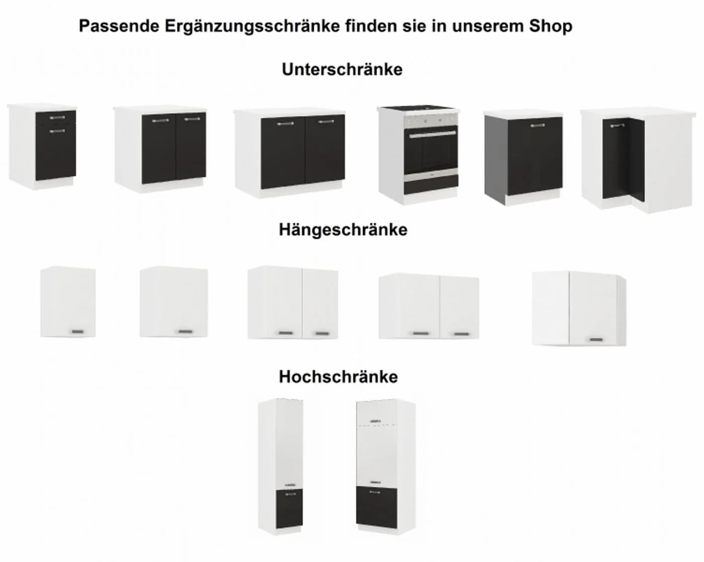 Küchen-Preisbombe Winkelküche Omega Schwarz Weiß 11-tlg. - Bild 5