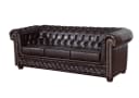 Küchen-Preisbombe Chesterfield Sofa 3-Sitzer Kunstleder Braun Bild 3