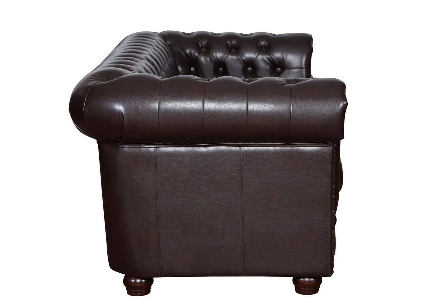 Küchen-Preisbombe Chesterfield Sofa 3-Sitzer Kunstleder Braun - Bild 5