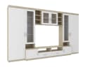 Küchen-Preisbombe Wohnwand Paris 4-tlg. Weiss + Eiche MDF Bild 1