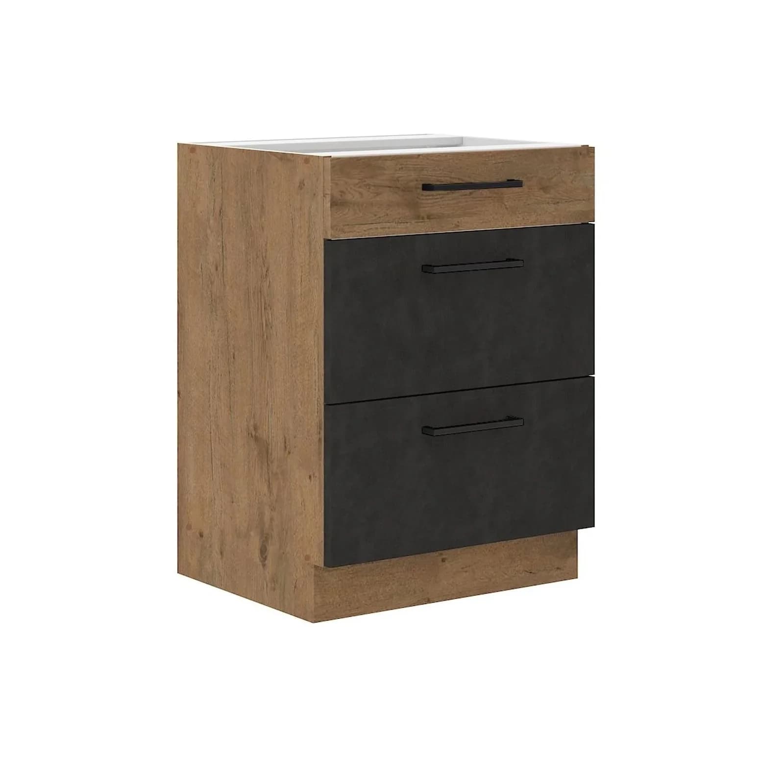 Vigo Unterschrank 60 cm Eiche Lancelot Grau Vollauszug Soft-Close
