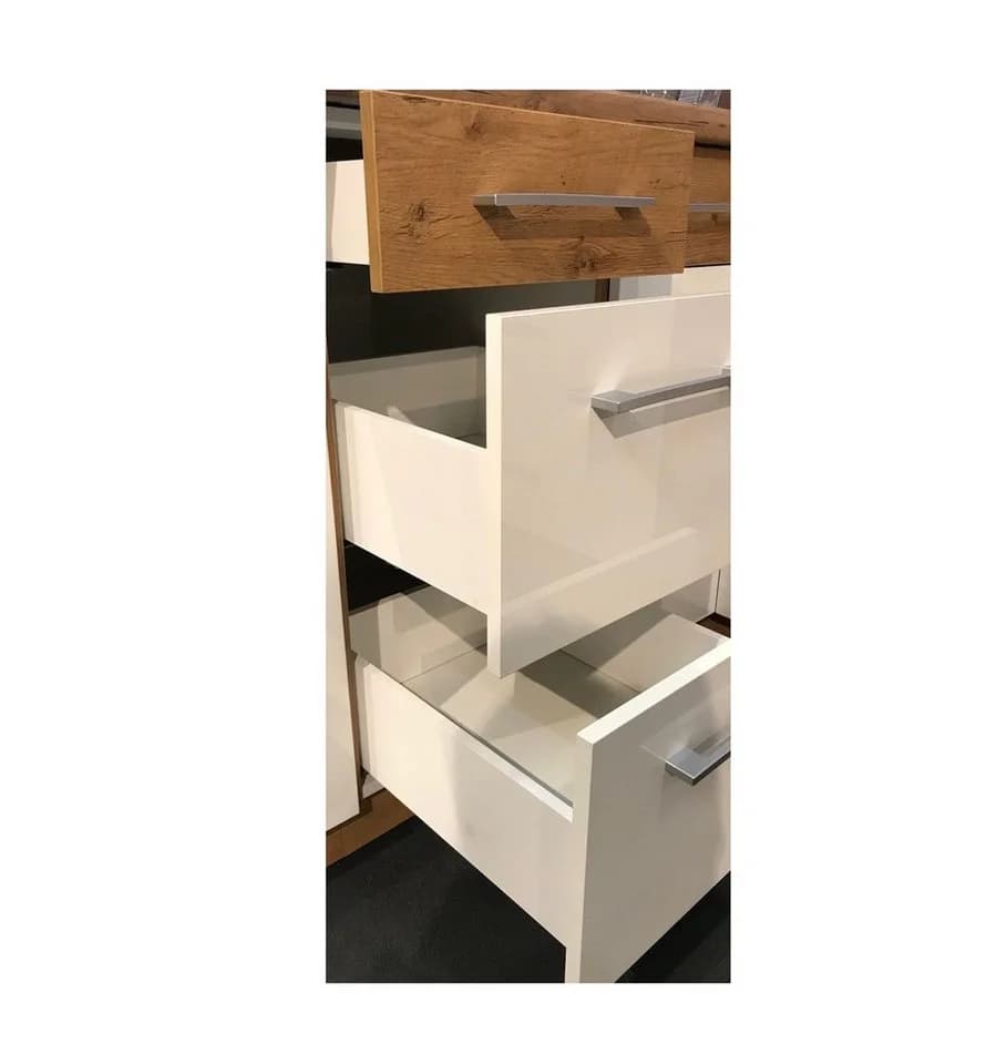 Küchen-Preisbombe Küchenzeile VIGO 240 cm Weiß Hochglanz Eiche Lancelot - Bild 5