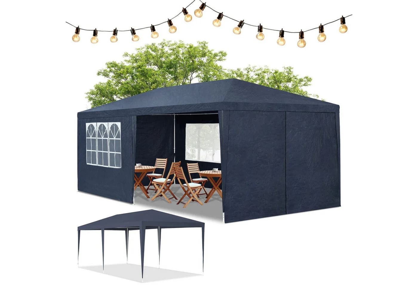 Juskys Partyzelt 3x6 m Blau mit 6 Seitenteilen - Bild 3
