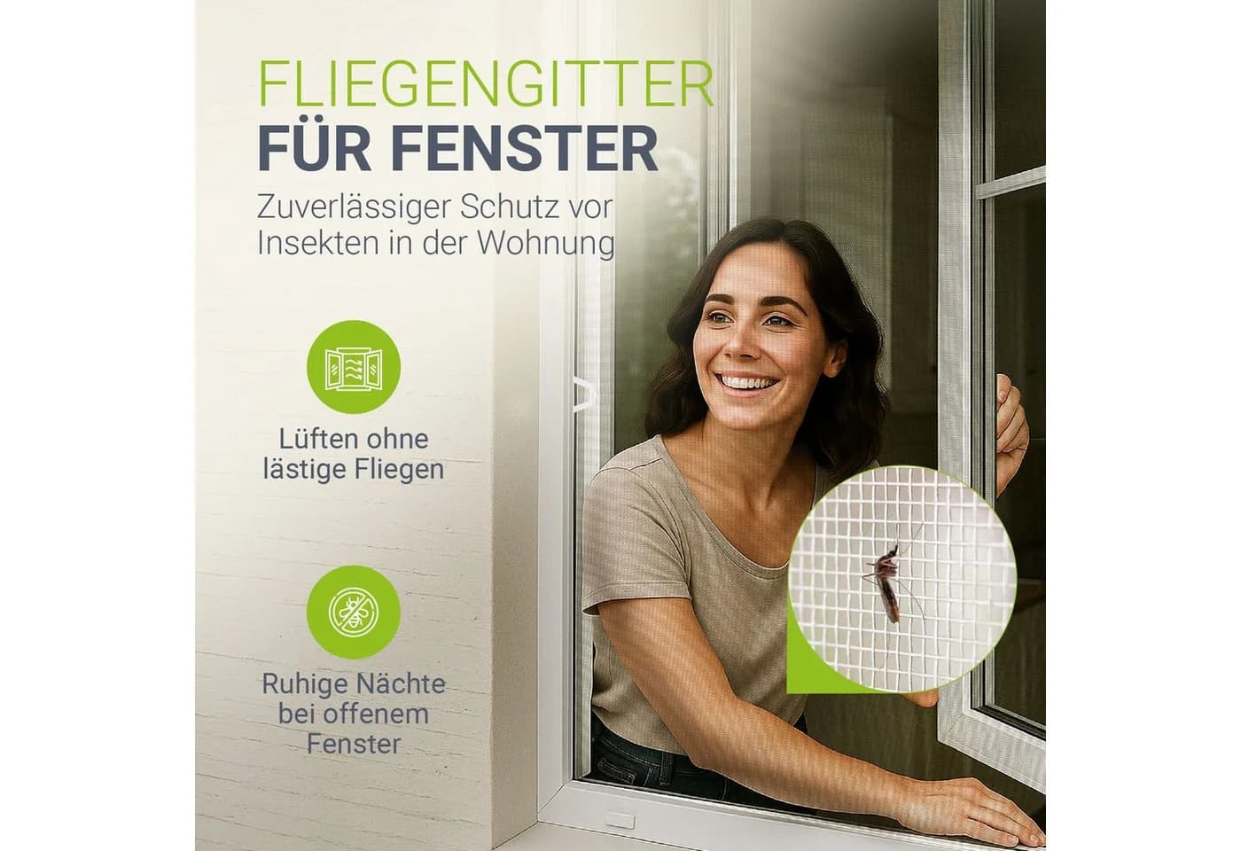 Juskys Fliegengitter mit Alu-Rahmen 100 x 120 cm zum Einhängen