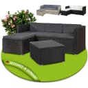 Juskys Gartenlounge-Set Punta Cana M Schwarz Grau Polyrattan Bild 1