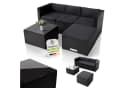Juskys Gartenlounge-Set Punta Cana M Schwarz Grau Polyrattan Bild 3