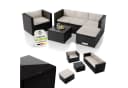 Juskys Gartenlounge-Set Punta Cana Schwarz Beige Polyrattan Bild 2