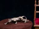 Aubaho Dekofigur Panther Leopard Jaguar Skulptur Gusseisen Bronze Optik Bild 1