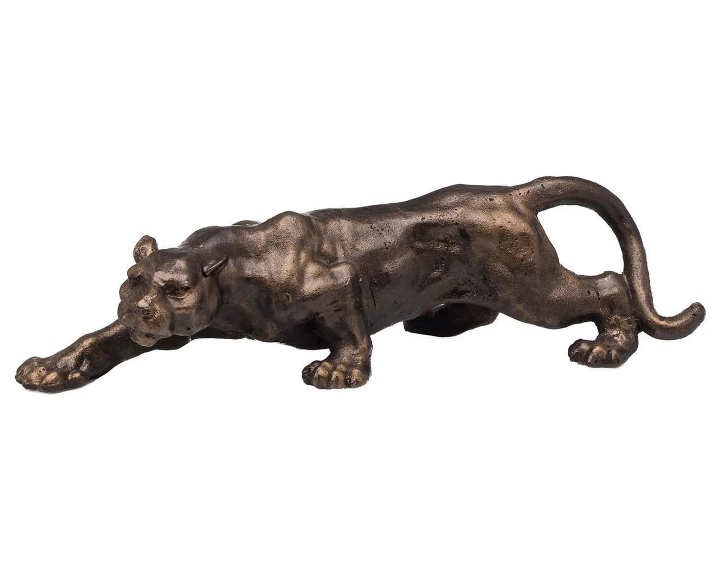 Aubaho Dekofigur Panther Leopard Jaguar Skulptur Gusseisen Bronze Optik - Bild 2