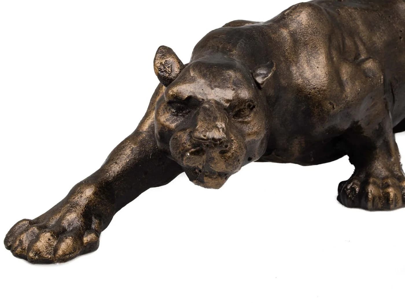 Aubaho Dekofigur Panther Leopard Jaguar Skulptur Gusseisen Bronze Optik - Bild 4