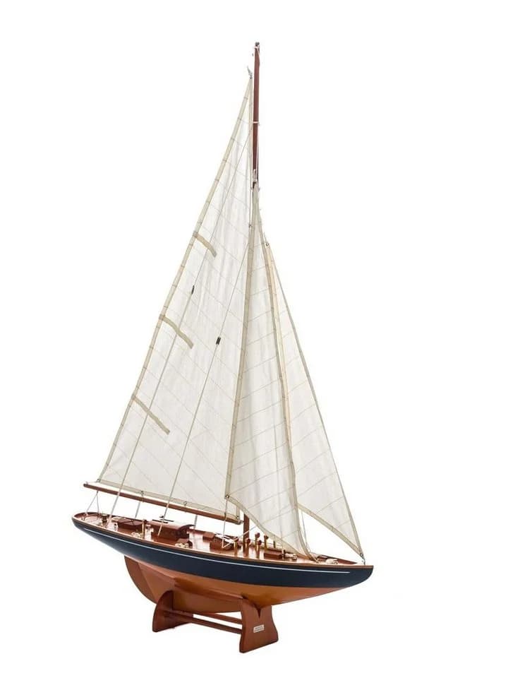 Aubaho Segelyacht Dekoobjekt aus massivem Holz 112cm - Bild 2