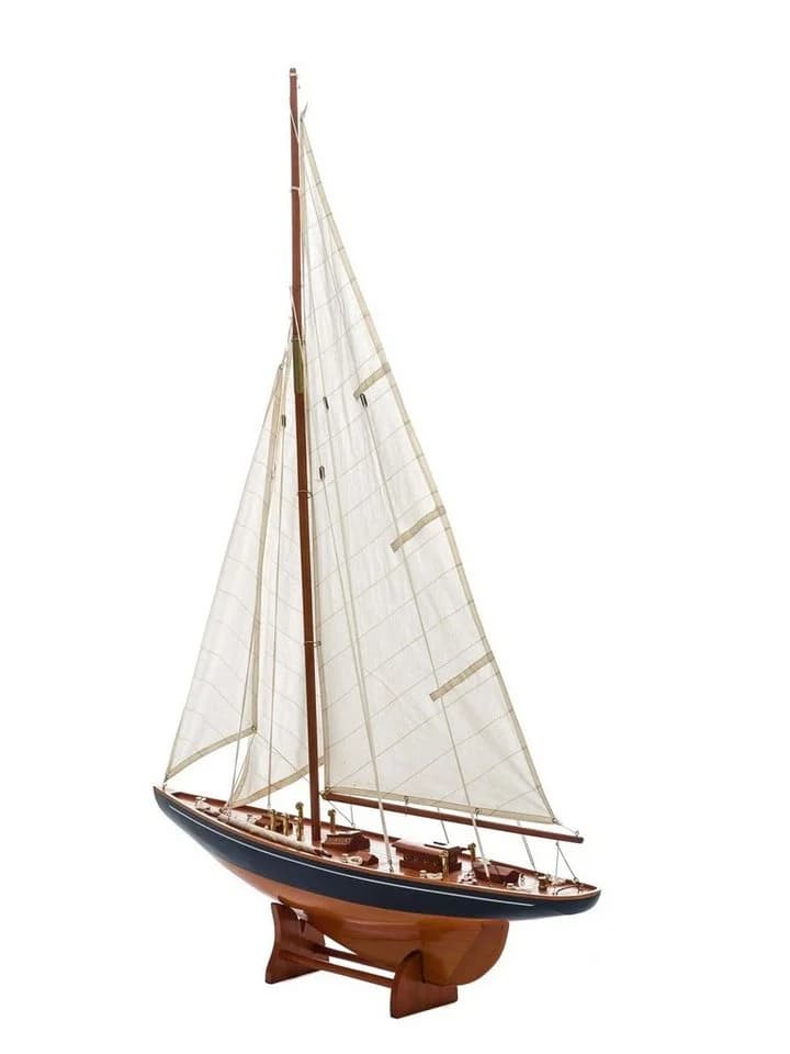Aubaho Segelyacht Dekoobjekt aus massivem Holz 112cm - Bild 3