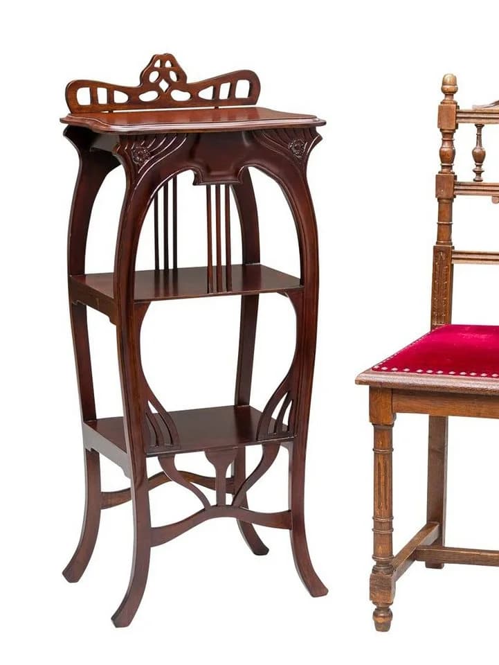 Aubaho Beistelltisch Antik Stil Holz Braune Dekoration