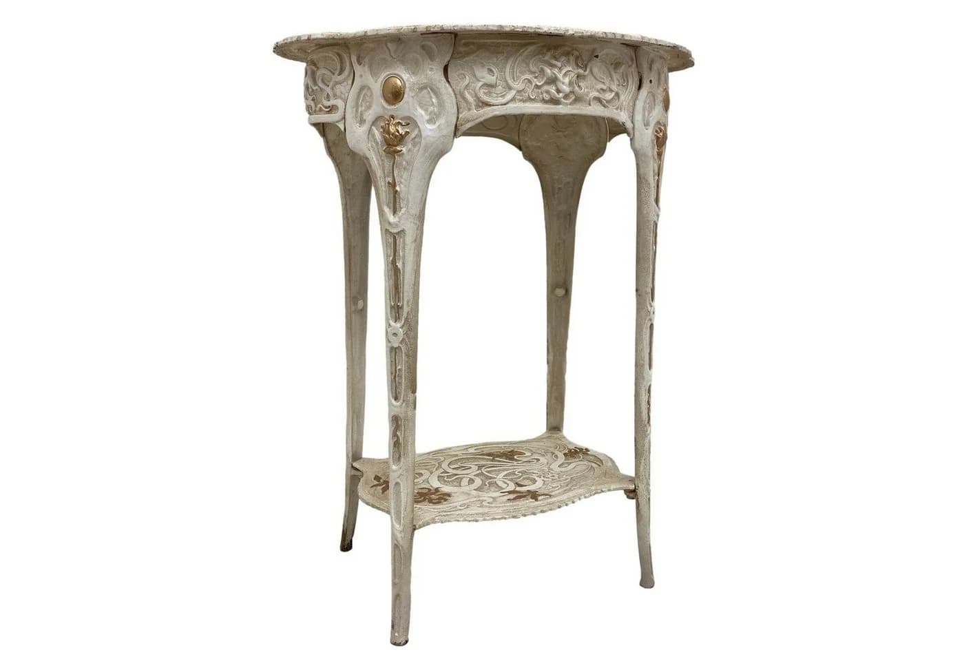 Aubaho Beistelltisch Art Nouveau Antik-Stil Gusseisen Weiß - Bild 5