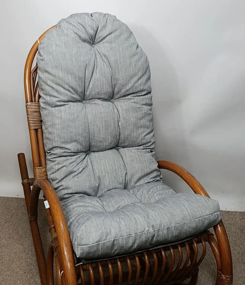 Rattani Polsterauflage für Schaukelstuhl Liegestuhl blau-beige