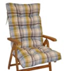 Rattani Hochlehnerauflage Sylva 120x50 cm Karo Gelb/Grau Bild 2