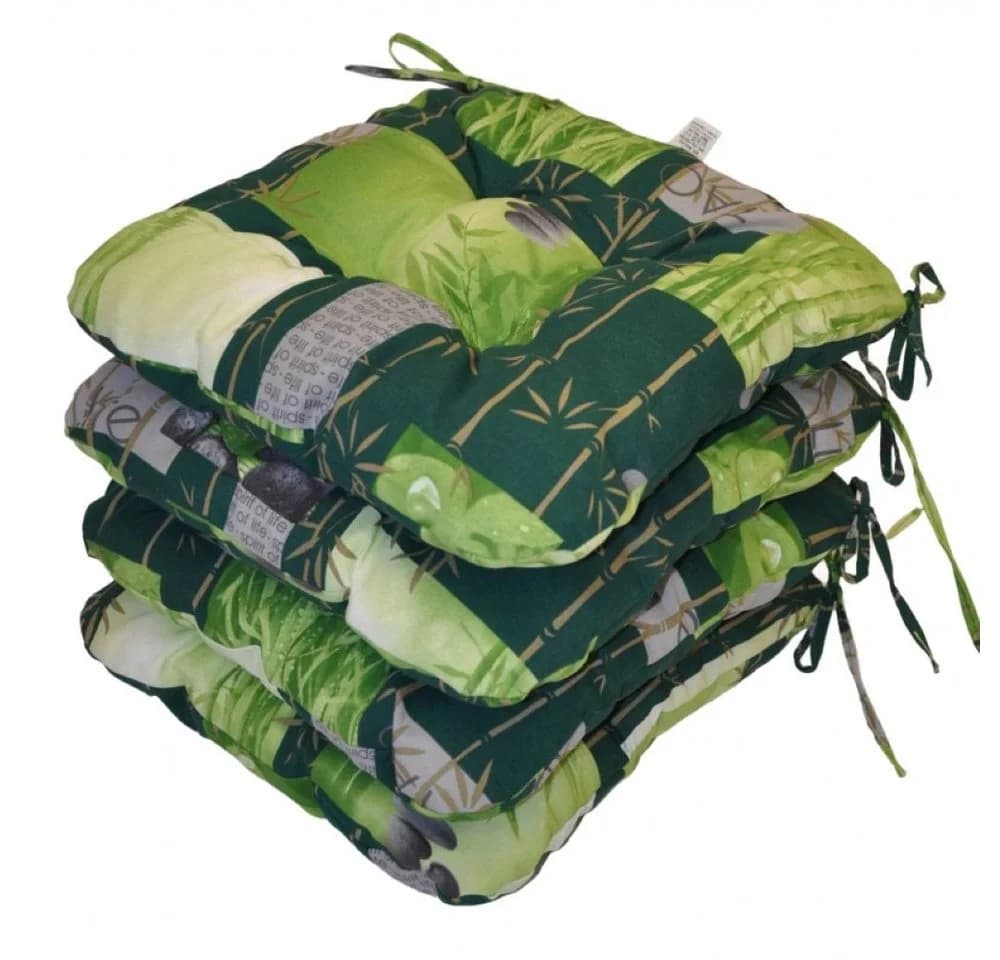 Rattani Stuhlkissen Lara 4er Set Schwarz 36x36 cm