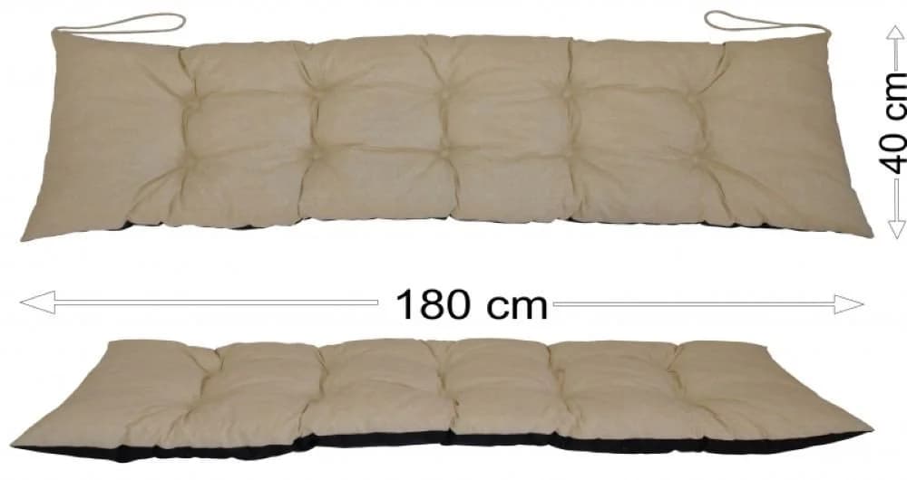 Rattani Polsterauflage Gartenbank Beige 180x40 cm - Bild 2