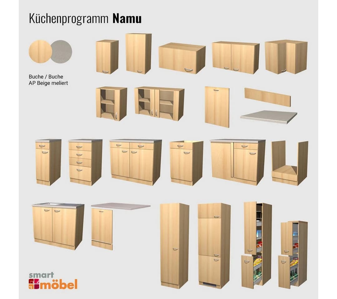 Flex-Well Spülenunterschrank Buche 50 cm Namu - Bild 5