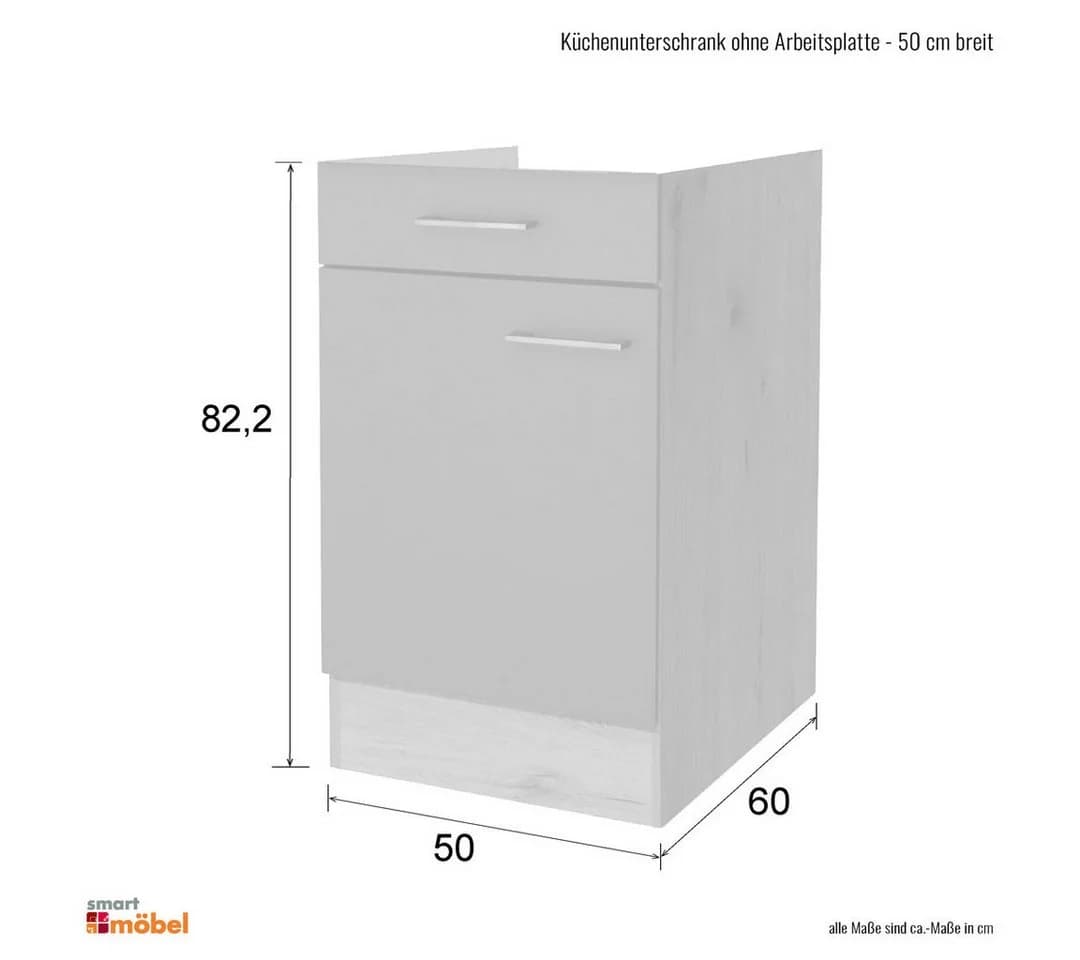 Flex-Well Küchenunterschrank Weiß 50 cm ohne Arbeitsplatte - Bild 3