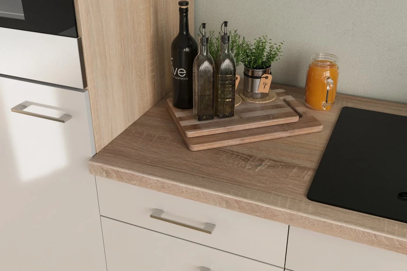 Flex-Well Apothekerschrank 30 cm breit Hochglanz Sonoma Eiche
