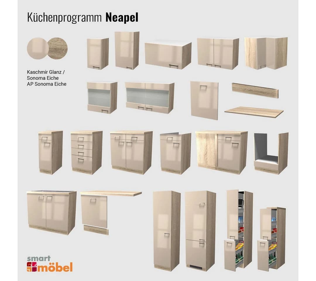 Flex-Well Apothekerschrank 30 cm breit Hochglanz Sonoma Eiche - Bild 5
