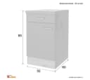 Flex-Well Küchenunterschrank 50 cm Weiß Toska mit Arbeitsplatte Bild 4