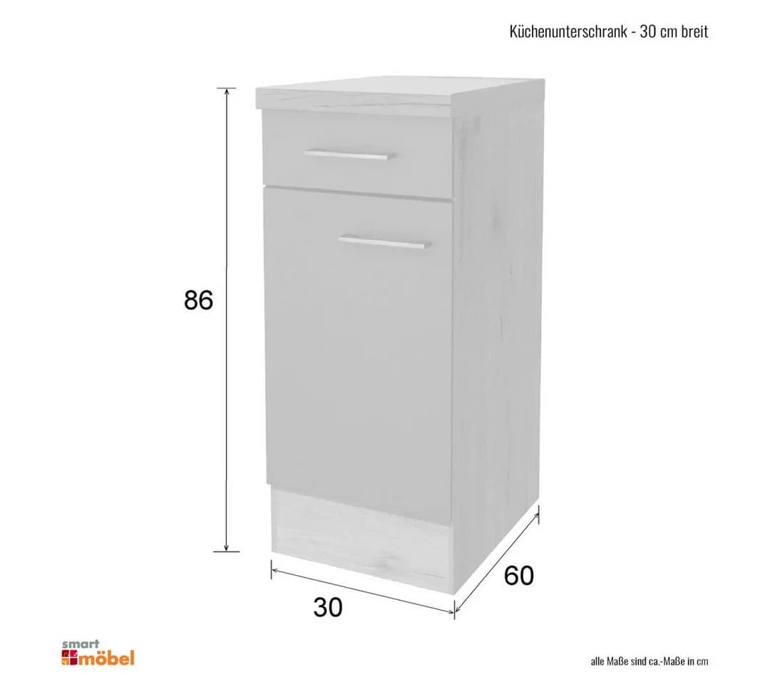 Flex-Well Küchenunterschrank Nawa Weiß mit Arbeitsplatte - Bild 4