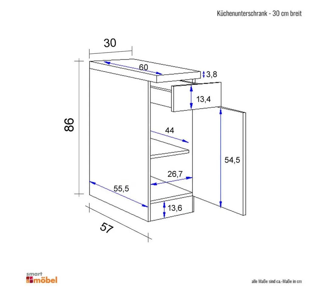 Flex-Well Küchenunterschrank Nawa Weiß mit Arbeitsplatte - Bild 5