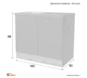 Flex-Well Spülenunterschrank 100 cm Weiß mit Arbeitsplatte & Spüle Bild 4