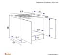 Flex-Well Spülenunterschrank 100 cm Weiß mit Arbeitsplatte & Spüle Bild 5