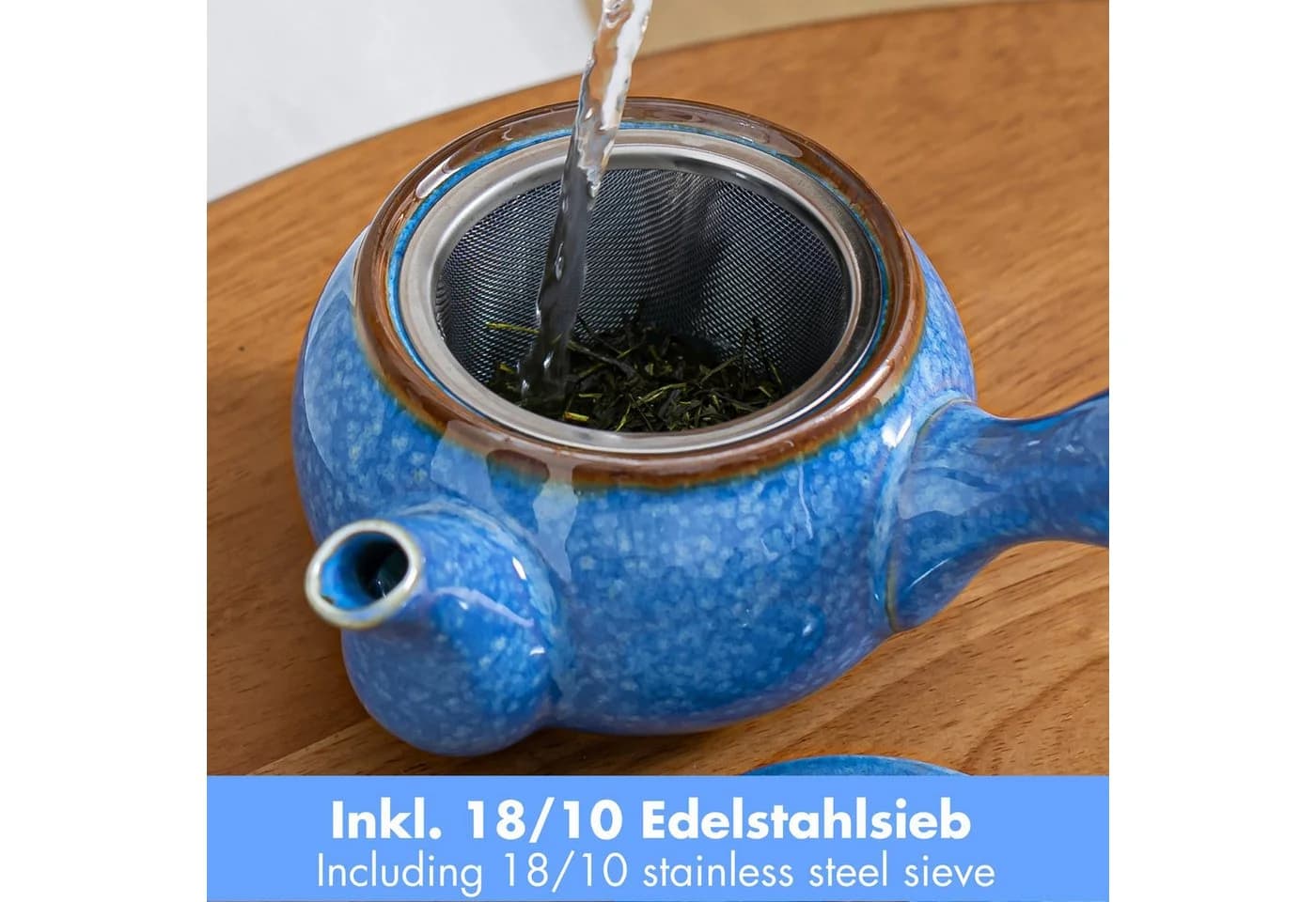 Goodwei Kyusu Teeset Japanisch Keramik Blau 5-tlg. - Bild 3