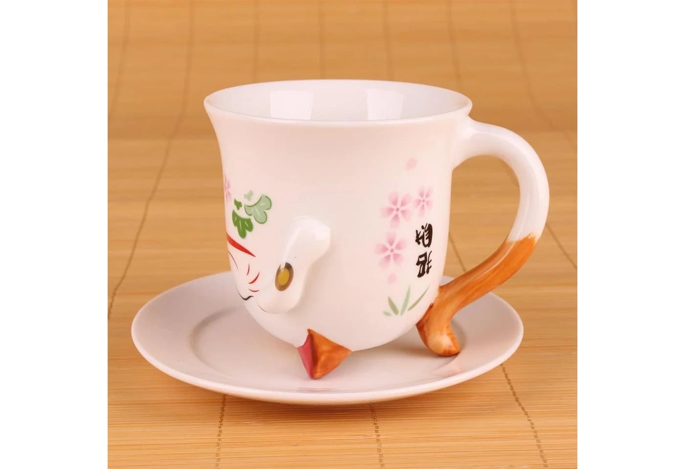 Goodwei Maneki-Neko Kaffeetasse Porzellan Japanische Glückskatze Deko - Bild 3
