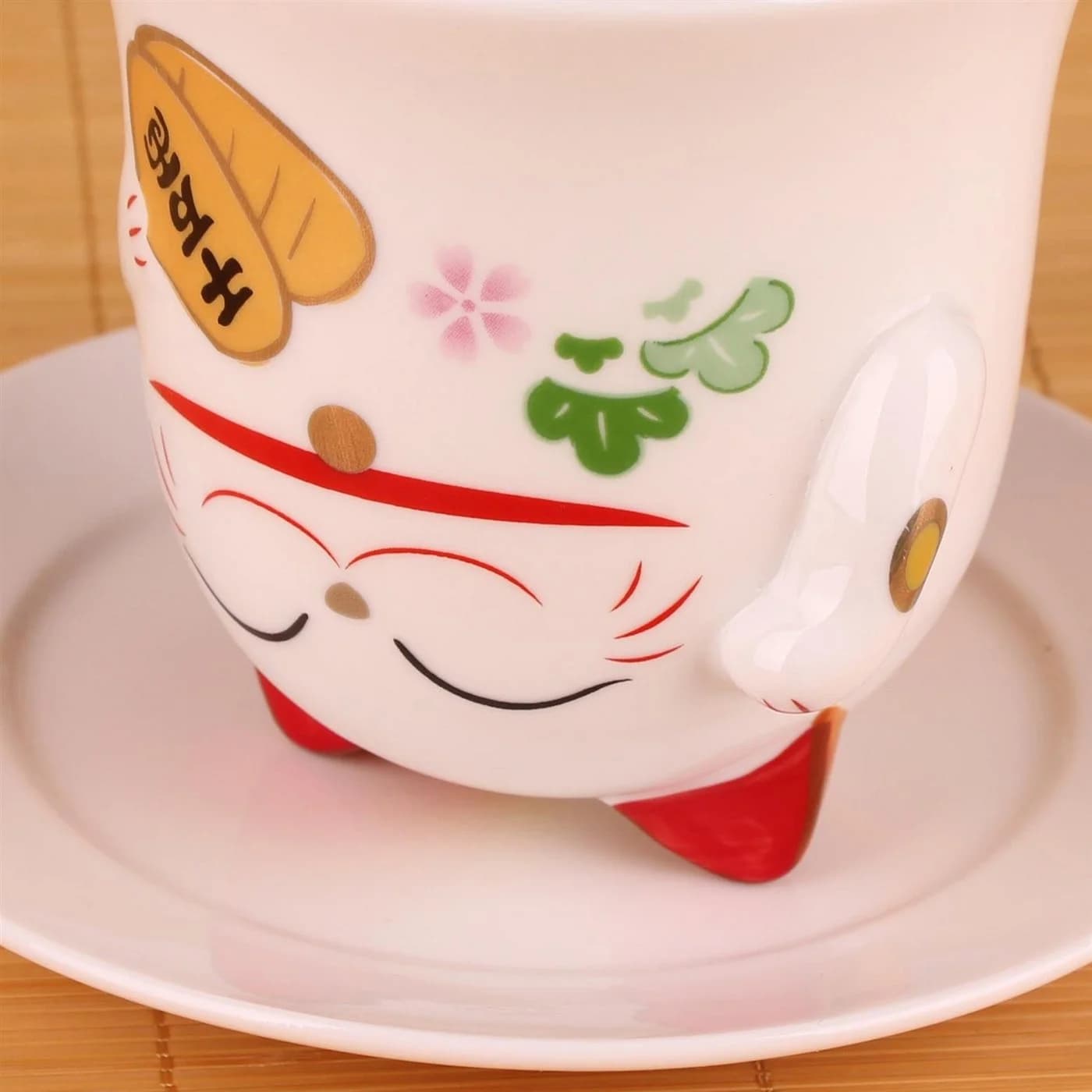 Goodwei Maneki-Neko Kaffeetasse Porzellan Japanische Glückskatze Deko - Bild 4