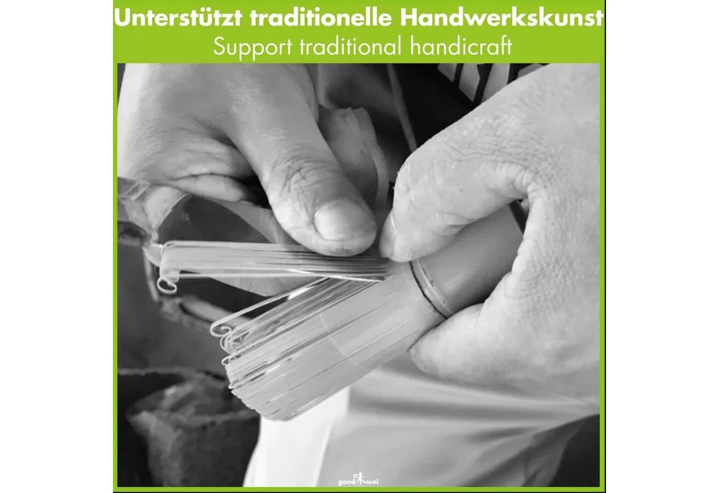 Goodwei Matcha Set Bambus Chasen 120 Borsten & Chashaku Löffel Weiß