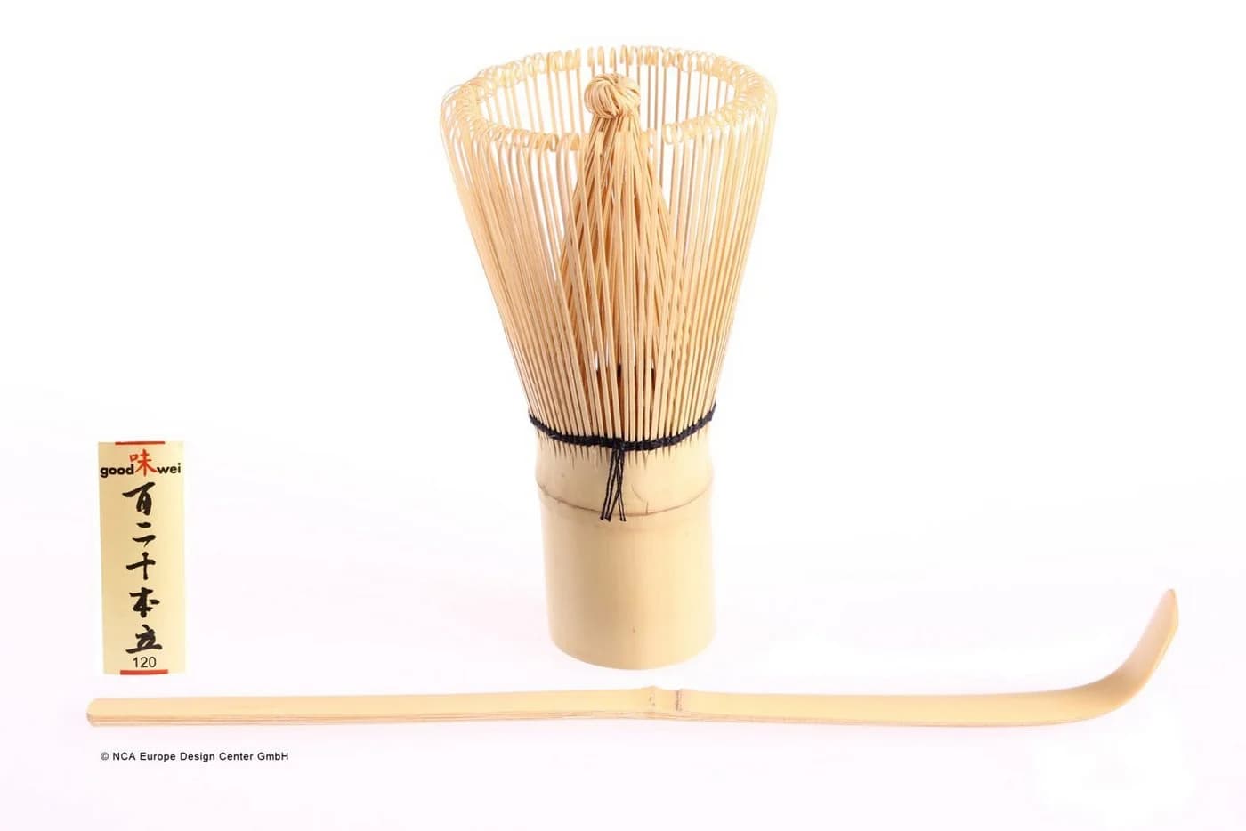Goodwei Matcha Set Bambus Chasen 120 Borsten & Chashaku Löffel Weiß - Bild 2