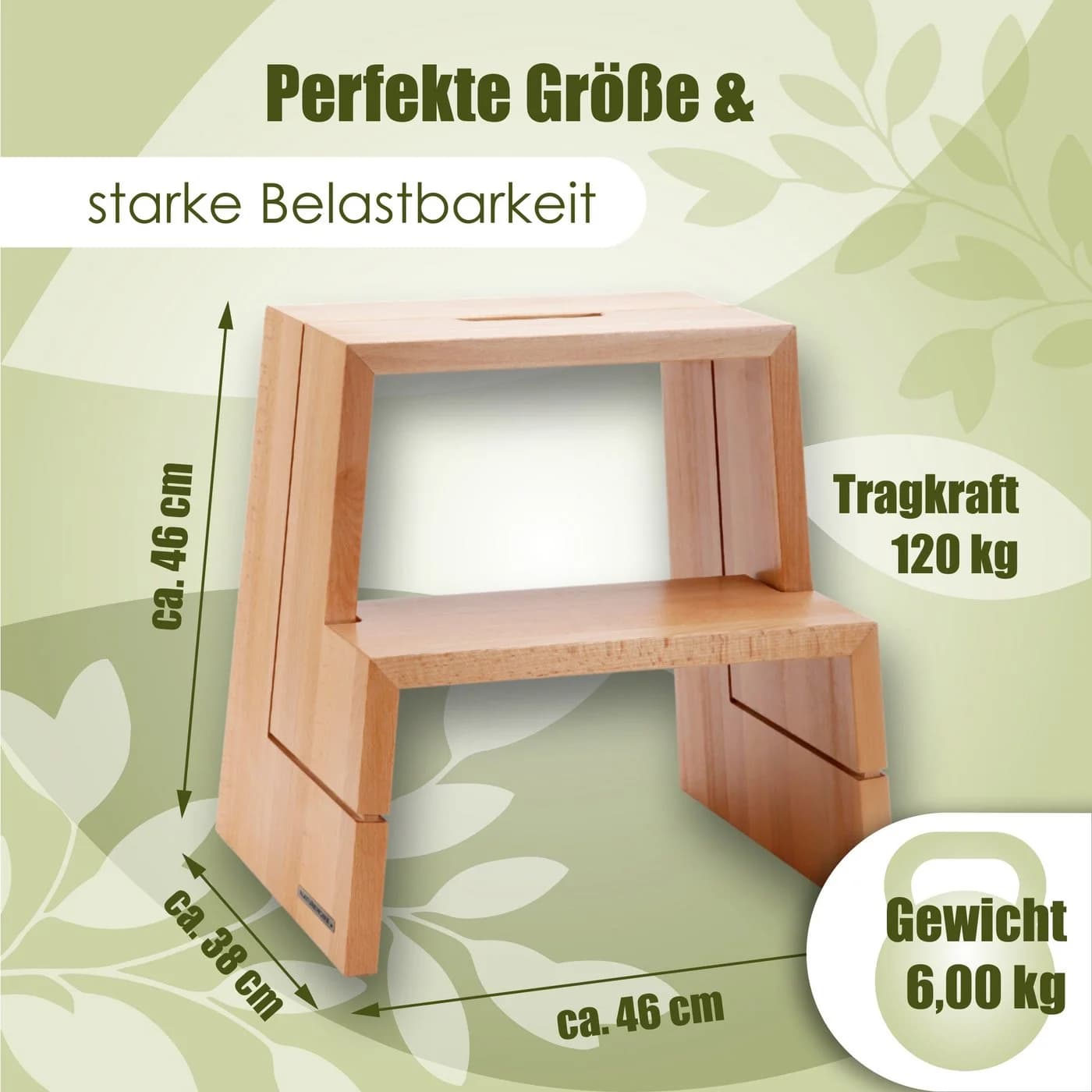 NATUREHOME Tritthocker Buche Design - Bild 4