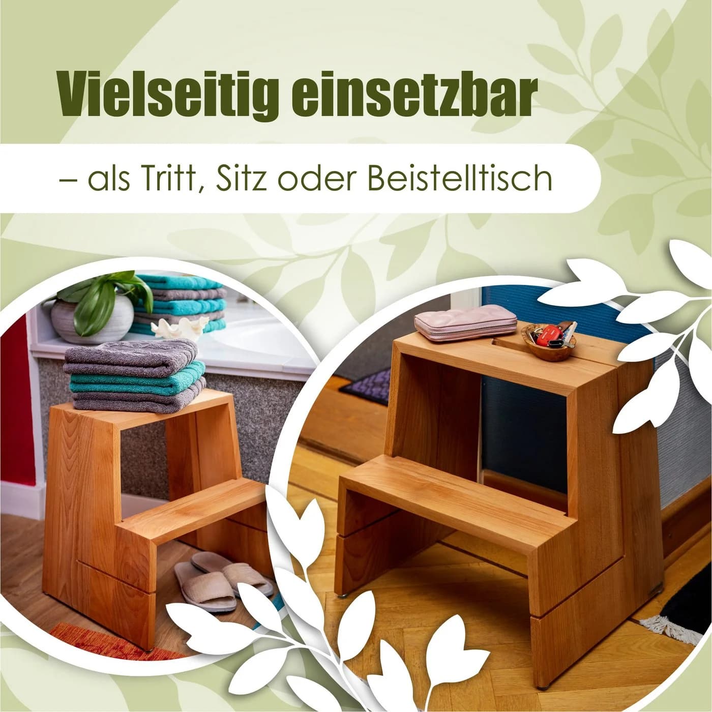 NATUREHOME Tritthocker Buche Design - Bild 5