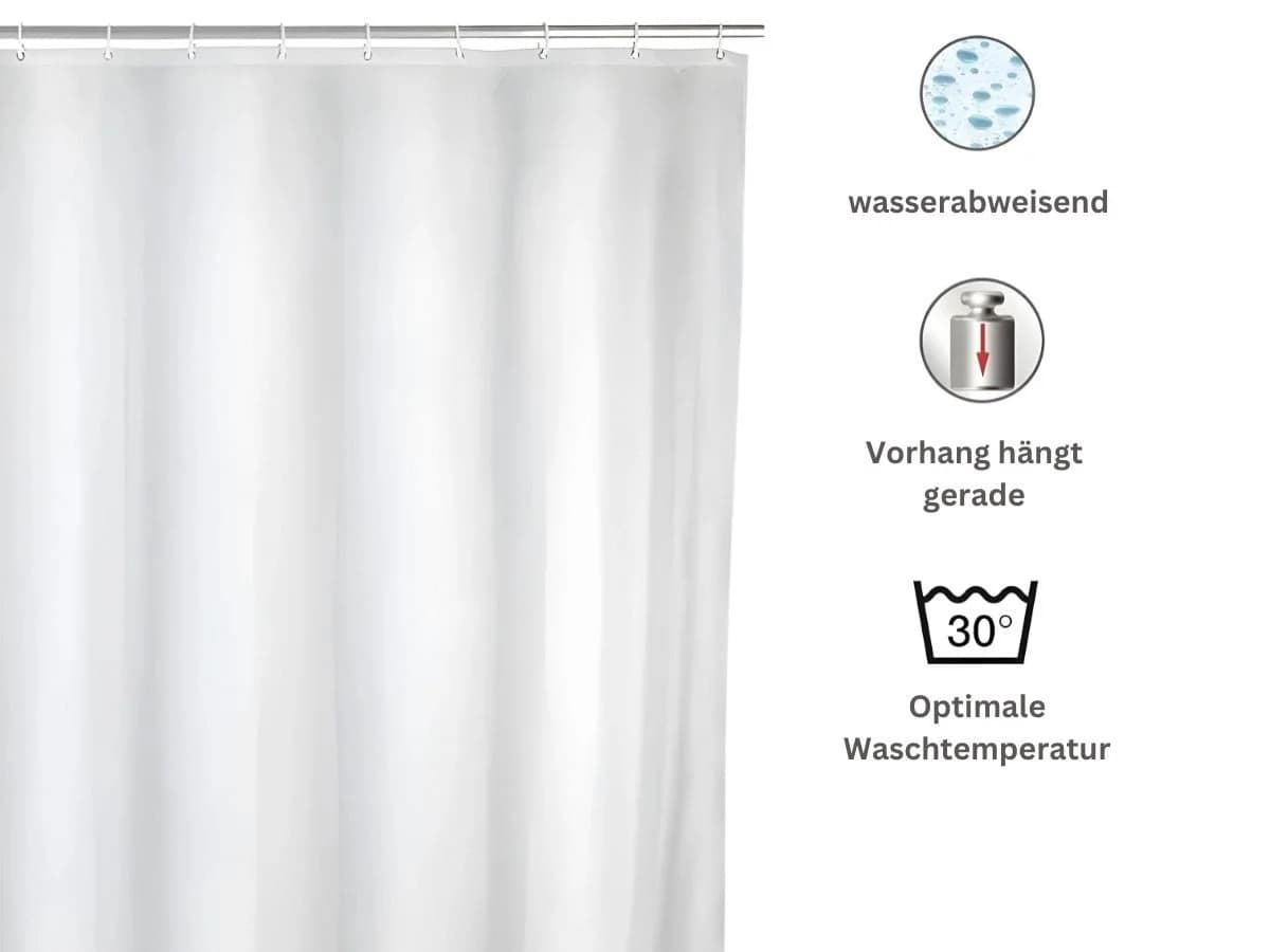 LikeKa Duschvorhang aus Polyester 180x180 cm mit Ringen - Bild 3