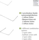 LikeKa Duschvorhangstange U-Form Silber mit Vorhang & Gleitern Bild 1