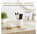 LikeKa Badaccessoire-Set 3-teilig Weiß/Gold Polyresin & Edelstahl Bild 1