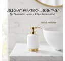 LikeKa Badaccessoire-Set 3-teilig Weiß/Gold Polyresin & Edelstahl Bild 3
