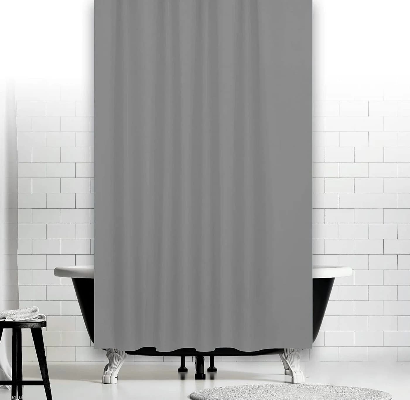 LikeKa Duschvorhang Grau Polyester Wasserabweisend