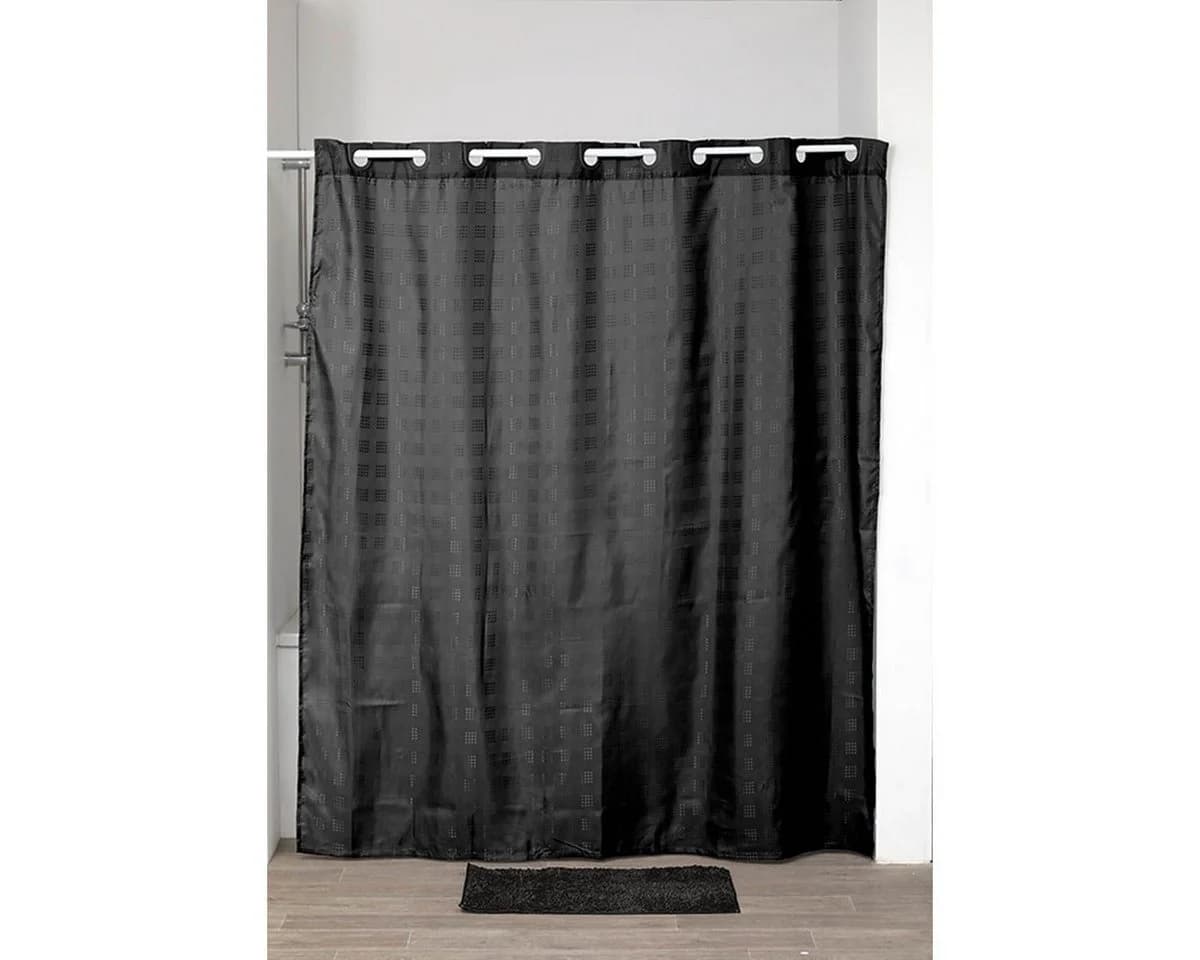 LikeKa Duschvorhang Schwarz mit integrierten Ösen 180x200 cm - Bild 4