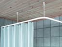 LikeKa Duschvorhangstange L-Form & U-Form Aluminium Silber Barrierefrei Bild 2