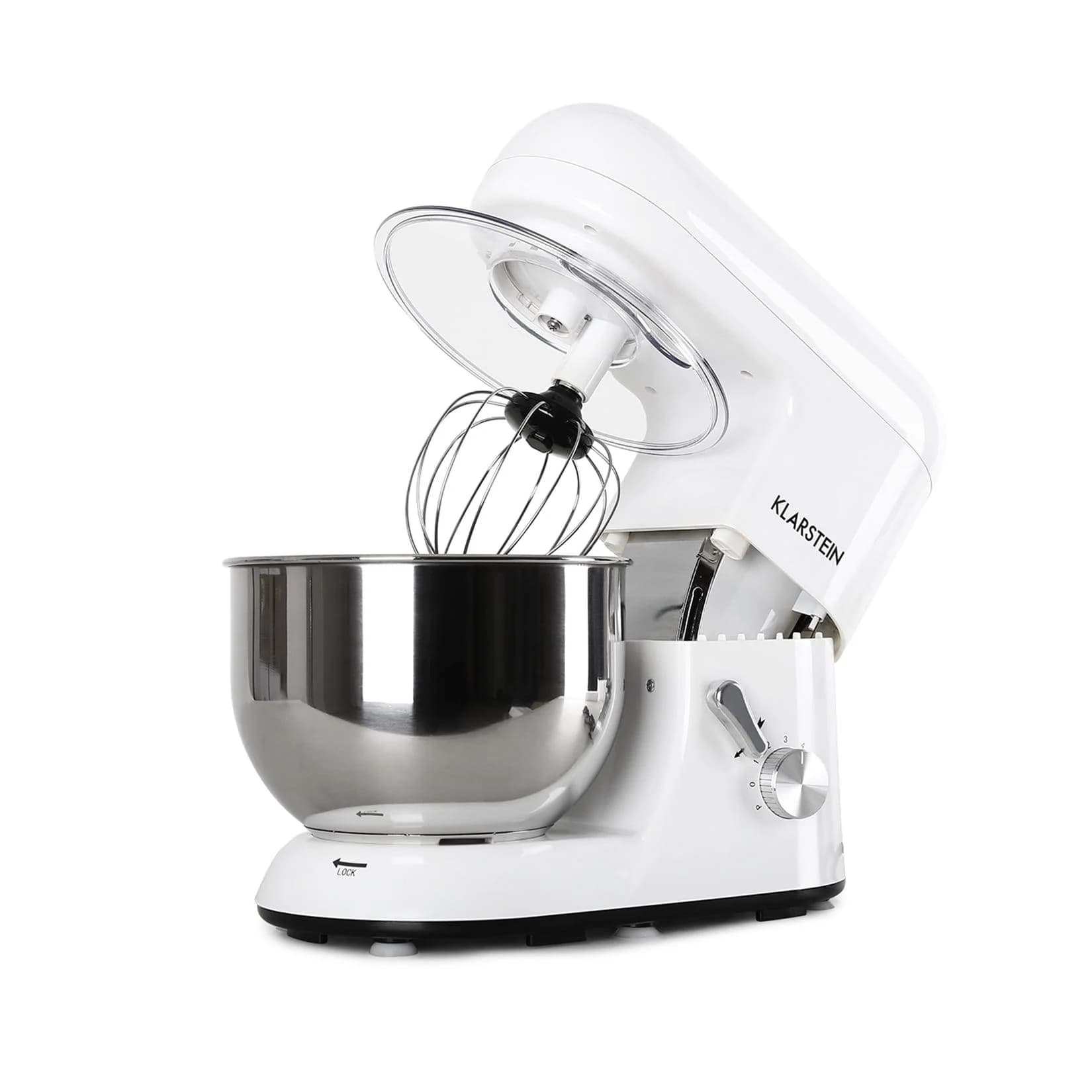 Klarstein Bella Küchenmaschine 1800 W Weiß 5 Ltr Edelstahl